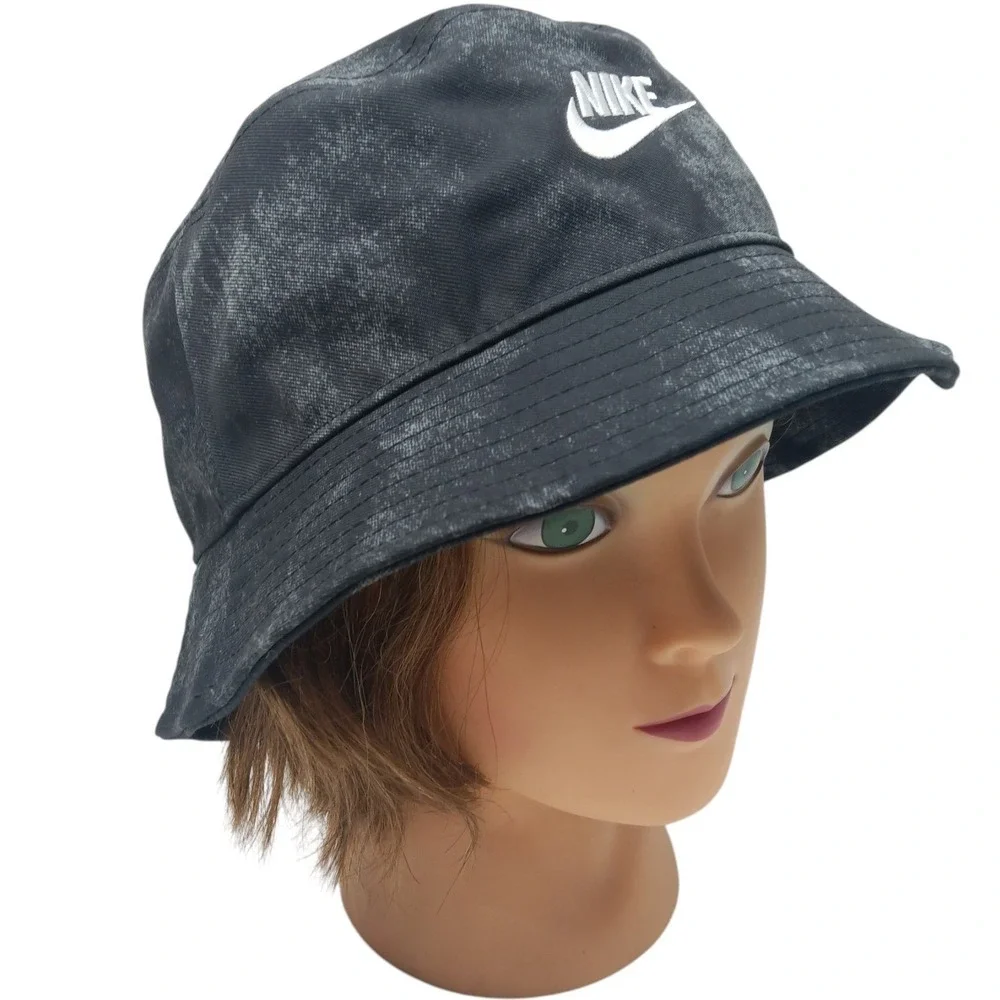 Nike Bucket Hat Black Acid Wash Futura Logo Embroidered Sun Cap SM